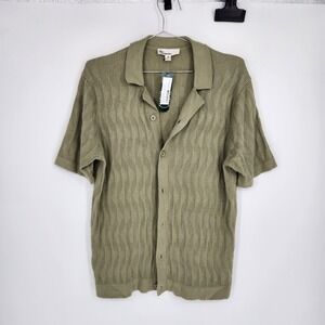 The Commons Men's Green Medium Wavy Jacquard Sweater Knit NWOT